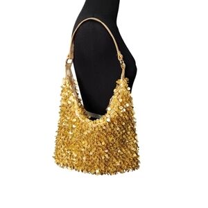 Vintage Y2K Taylor Swift Style Gold Sequin‎ Hobo Bag